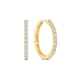 Ti Sento Claw Set CZ Large Tennis Hoop Earrings Golden 21.5mm