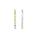 Ti Sento Claw Set CZ Large Tennis Hoop Earrings Golden 21.5mm