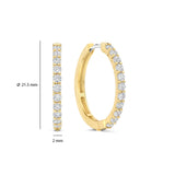 Ti Sento Claw Set CZ Large Tennis Hoop Earrings Golden 21.5mm