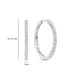 Ti Sento Claw Set CZ Oversized Tennis Hoop Earrings 25.5mm