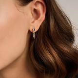 Ti Sento Crossover CZ Hoop Earrings 20mm