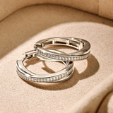 Ti Sento Crossover CZ Hoop Earrings 20mm