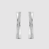 Ti Sento Crossover CZ Hoop Earrings 20mm