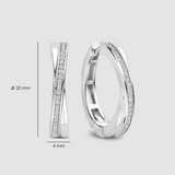 Ti Sento Crossover CZ Hoop Earrings 20mm
