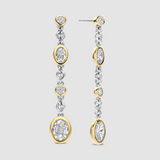 Ti Sento Oval CZ Drop Earrings Golden