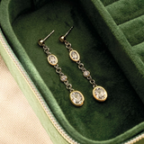 Ti Sento Oval CZ Drop Earrings Golden
