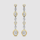 Ti Sento Oval CZ Drop Earrings Golden