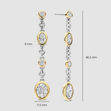 Ti Sento Oval CZ Drop Earrings Golden
