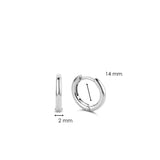 Ti Sento Sterling Silver Small Hoop Earrings 14mm