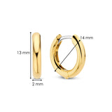 Ti Sento Sterling Silver Small Hoop Earrings Golden 14mm
