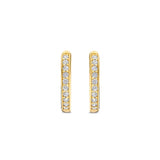 Ti Sento Sterling Silver CZ Small Hoop Earrings Golden 14mm