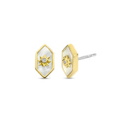 Ti Sento Radiant Sun Hexagonal Pearl Stud Earrings SALE