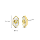 Ti Sento Radiant Sun Hexagonal Pearl Stud Earrings SALE