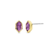 Ti Sento Hexagonal Purple CZ Stud Earrings SALE