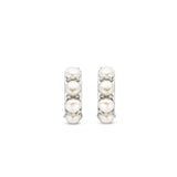 Ti Sento Claw Set Pearl Hoop Earrings