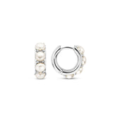 Ti Sento Claw Set Pearl Hoop Earrings