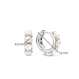 Ti Sento Claw Set Pearl Hoop Earrings