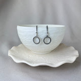 Vintage Design Sterling Silver Circle Drop Earrings