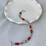 Sterling Silver Handmade Carnelian Stacking Bracelet