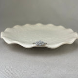 18ct White Gold Diamond Pear Shape Floral Cluster Ring 0.44ct