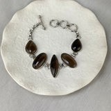 Sterling Silver Handmade Multi Shape Smoky Quartz Bracelet SALE