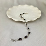 Sterling Silver Handmade Garnet Bracelet