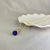 Vintage Design 9ct Yellow Gold Lapis Lazuli Fob Pendant