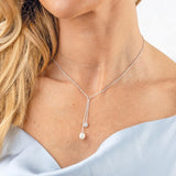 Kit Heath Coast Pebble Glisten Pearl Lariat Style Necklace 17"