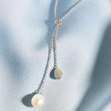 Kit Heath Coast Pebble Glisten Pearl Lariat Style Necklace 17"