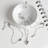 Kit Heath Desire Kiss Midi Heart Ball Chain Necklace
