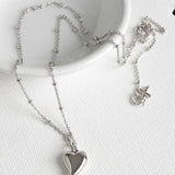 Kit Heath Desire Kiss Midi Heart Ball Chain Necklace 18"