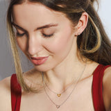 Kit Heath Love Silver Heart Fine Outline Two-Tone Mini Necklace 17"