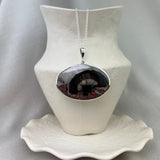 Sterling Silver 'David & Goliath' Oval Agate Pendant