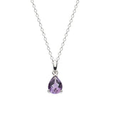 Dew Silver Pear Shape Amethyst Pendant