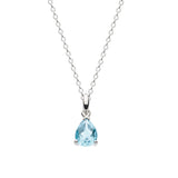 Dew Silver Pear Shape Blue Topaz Pendant