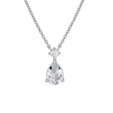 Dew Silver Pear Shape CZ Duo Necklace
