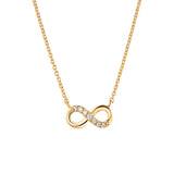 Dew Gold Plate CZ Infinity Necklace 16"