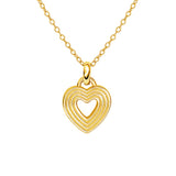 Dew Silver Gold Plated Ridged Open Heart Necklace 18"