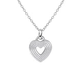 Dew Silver Ridged Open Heart Pendant