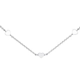 Dew Silver Heart Station Necklace 18"