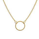 Dew Gold Plate Open Circle Rope Twist Necklace 18"