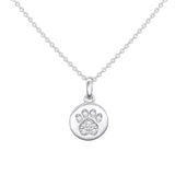 Dew Sparkle Paw Print CZ Disc Pendant