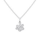 Dew Sparkle Paw Print CZ Pendant