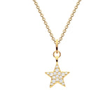 Dew Gold Plated CZ Star Necklace 18"