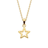 Dew Gold Plated Chunky Open Star Necklace 18"