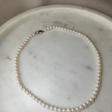 9ct White Gold River Pearl Row Necklace 5.5-6mm