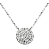 Dew CZ Disc Necklace 18"