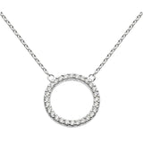 Dew Open Circle CZ Necklace 18"