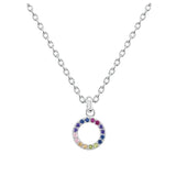 Dew Small Circle Rainbow CZ Pendant