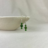 Sterling Silver Jade Bead Handmade Drop Earrings